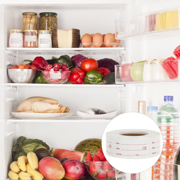 LULULION 1 Roll Removable Labels for Food Containers Red Copper Board Adhesive Labeling Containers for Office