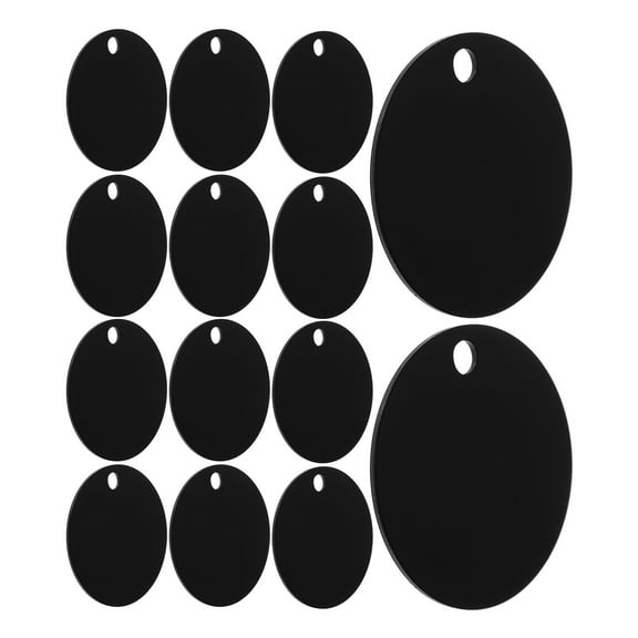 LULULION 25Pcs Black Aluminum Round Pendants for DIY Dog Tags Pet Name Labels Easy to Engrave and Personalize