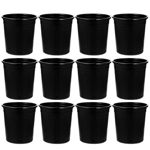 LULULION Small Pots for Plants with Drainage Plastic 25Pcs Black