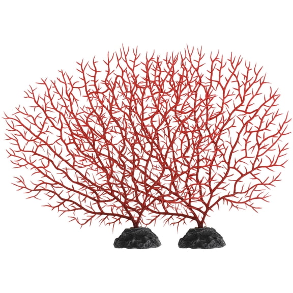 LULULION 2Pack Fish Tank Decorations Tree Root Fish Tank Decor Red Vivid Colors
