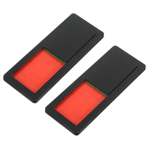 LULULION 2Pcs Open Slider Privacy Sign for Restroom Door Black ABS Toilet Occupied Vacant Indicator