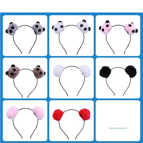 LULULION Panda Headwear Adjustable White Hair Hoop for Decoration 2Pcs