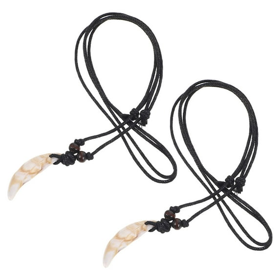 LULULION 2Pcs Fake Tooth Necklace Multi Color Retro Tooth Jewelry for Teens and Adults