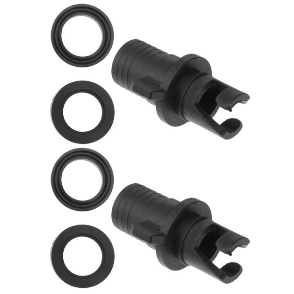LULULION 2Pcs Black Kayak Pump Adapter Rubber Valve Connector with Strong Sealing for Boats