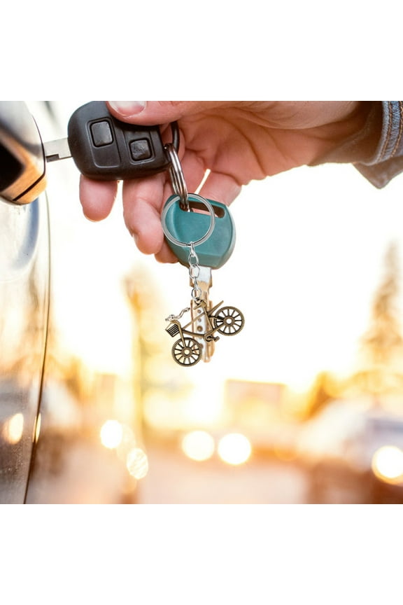 Unique Antique Bike Charm Keychain Zinc Alloy Multi-Color for Decor 2Pcs