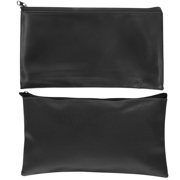 LULULION 2Pcs Black Waterproof Document Holder Pouch with Zipper File Organizer for Home and Office