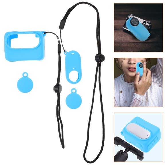 LULULION 2Pcs Silicone Camera Protective Case Sky Blue for Outdoor Small Cameras