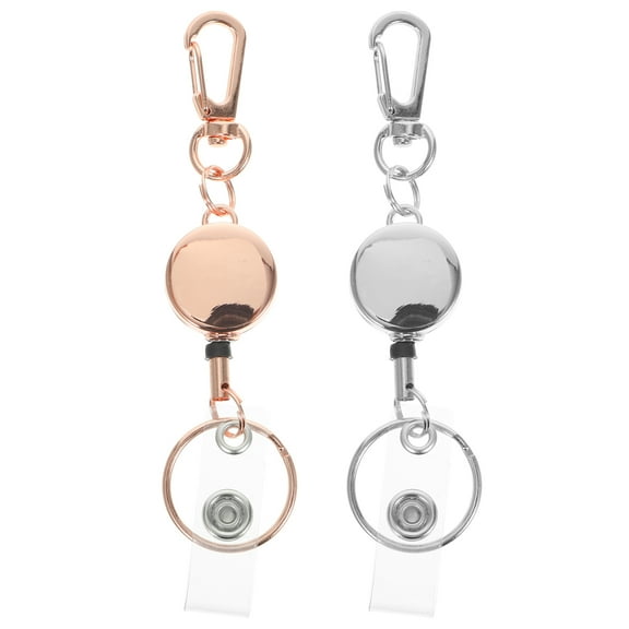 LULULION 2Pcs Metal Retractable Badge Holder with Id Strap and Belt Clip Convenient for Keys and Cards Assorted Colors