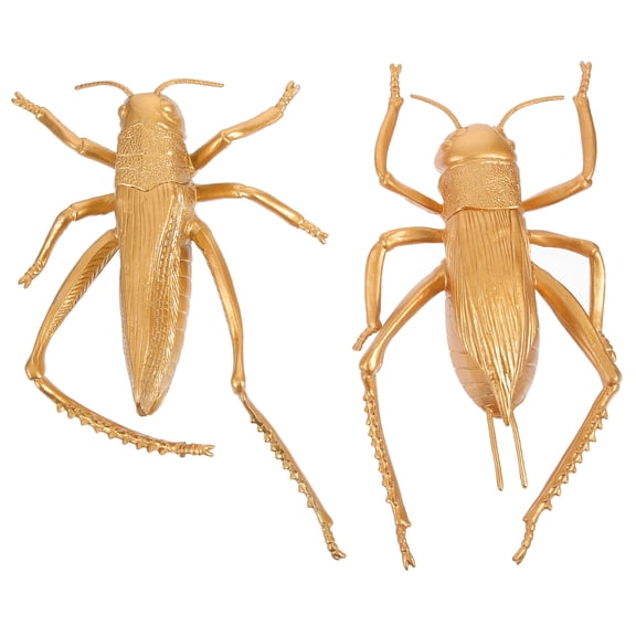 LULULION 2Pcs Golden Simulation Insects Figurines Decorative Tabletop Craft Statues for Home