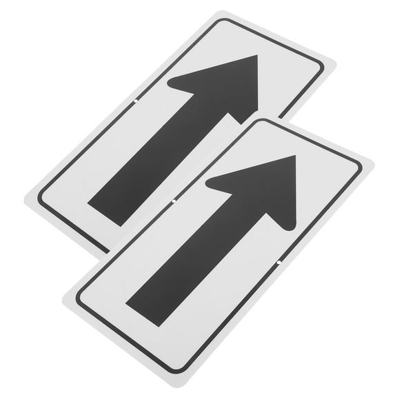 LULULION 2Pcs Aluminum Reflective Arrow Signs White Directional Boards Weatherproof for Garage Walls and Poles