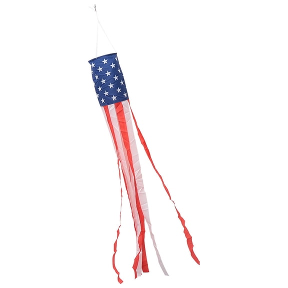 LULULION 2Pcs American Hanging Flags Patriotic Windsocks for Memorial Day and Election Day Decor