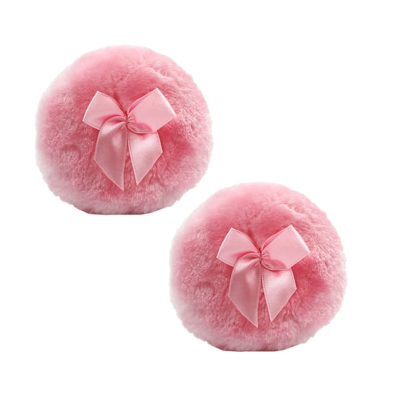 LULULION 2Pcs Makeup Powder Puff Fluffy Design Pink for Makeup Women