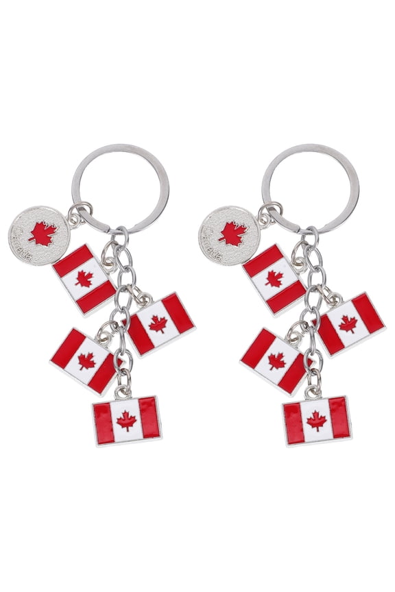 2Pcs Stylish Maple Leaf Keychain for Handbag Decoration and Thoughtful Canada Day Keepsake