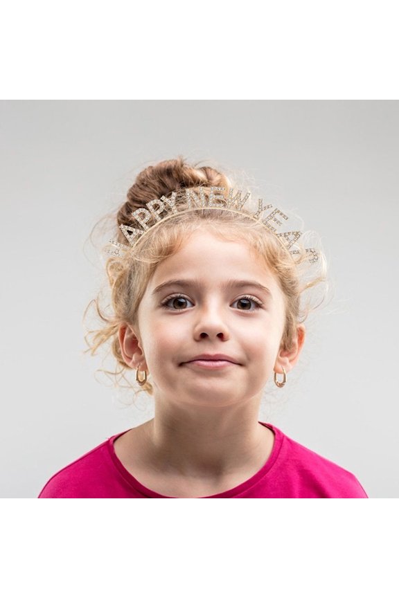 2Pcs New Years Headbands with Rhinestone Decor Assorted Colors for Party Accessories