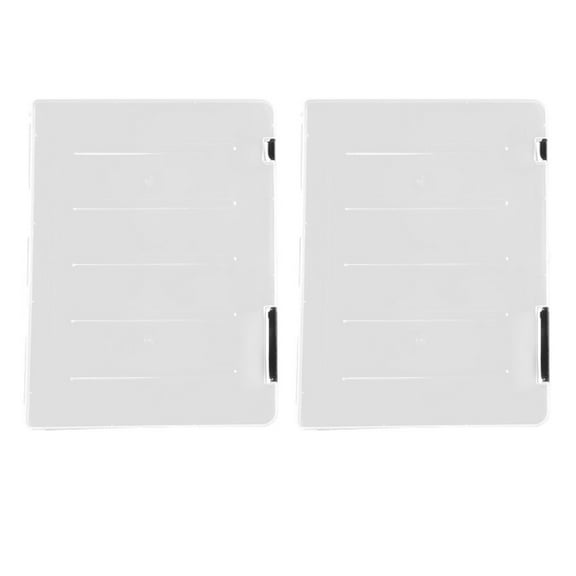 LULULION 2Pcs Portable File Box Black Documents Organizer for Magazine and Paper Storage