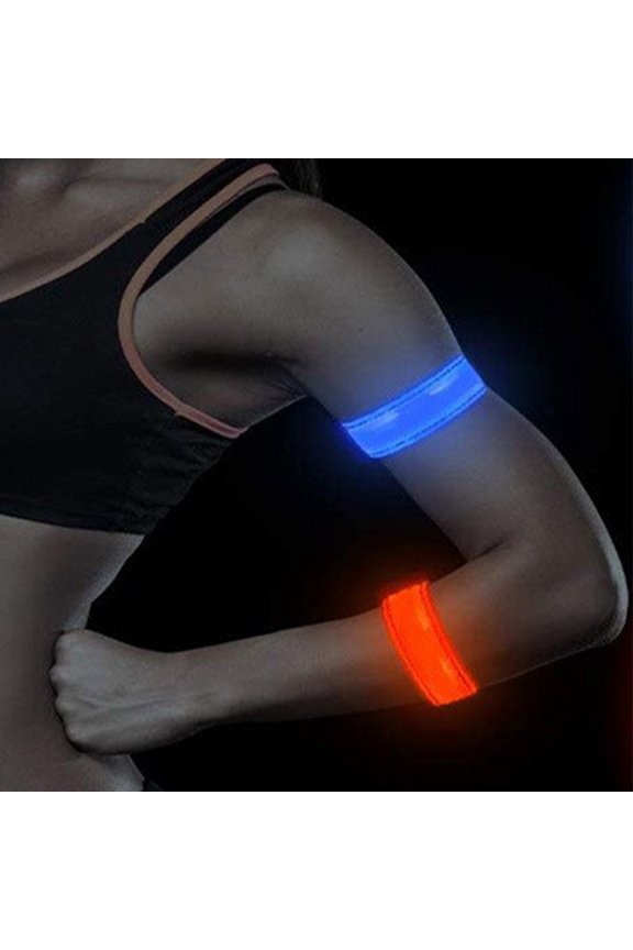 2Pcs Rechargeable Red Reflective Running Gear Adjustable Lightweight Nylon LED Armband
