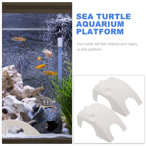LULULION 2Pcs Plastic Turtle Climbing Is Aquarium Platform Pet Supplies White