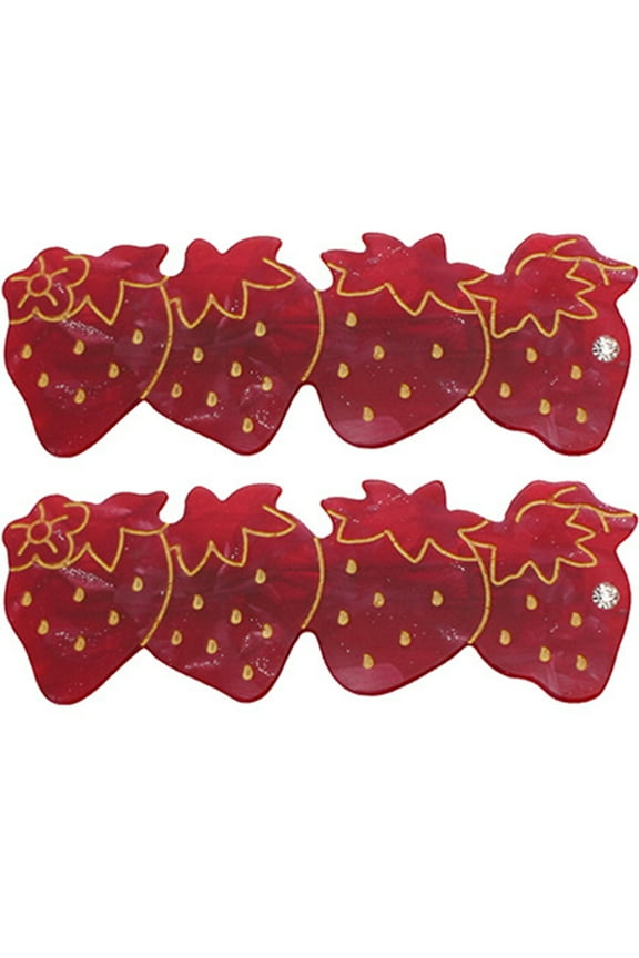 Cute Hair Clips Women Strawberry Hair Clip Barrette 2Pcs