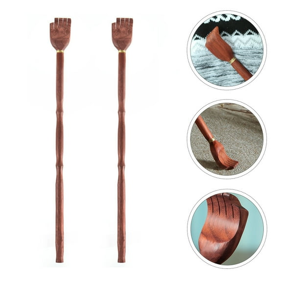 LULULION Manual Back Scratcher Wood Personal Care Products Storage 2Set