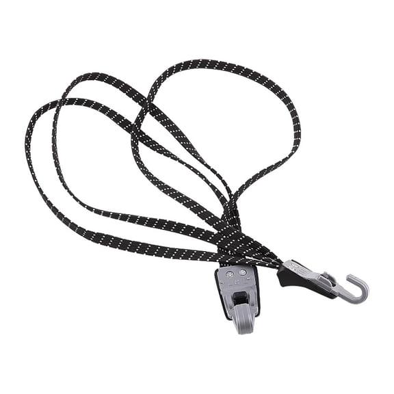 LULULION 2Pcs Elastic Bike Strapping Rope Black Nylon Bungee Cord for Firm Luggage Fastening
