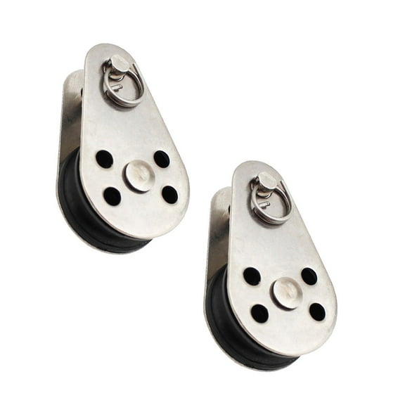 LULULION Stainless Steel Nylon Single Pulley Dark Grey 2Pack