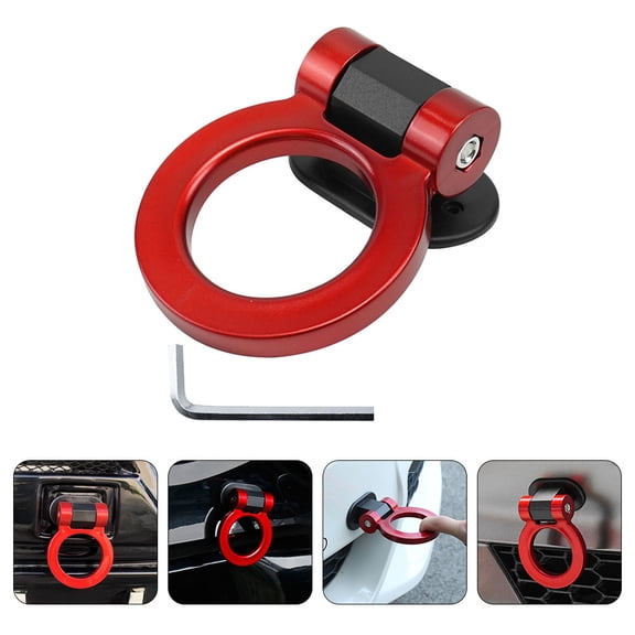 LULULION 2Pcs Universal Fit Decorative Tow Hooks for Car Red ABS Material Stylish Trailer Tow Hook