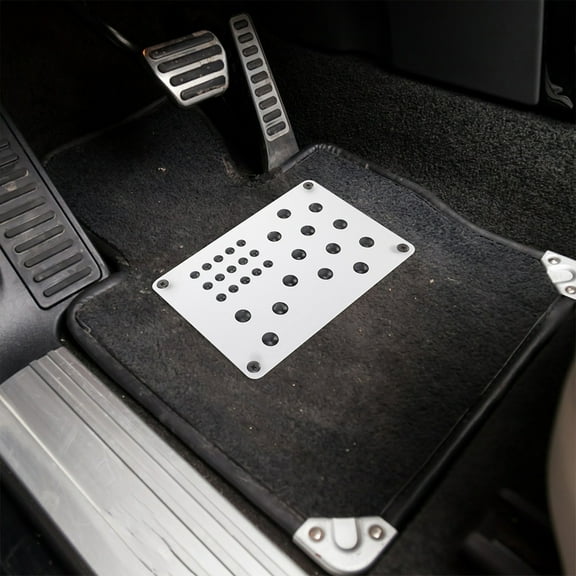 LULULION 2pcs Car Footrest Pedals for Drivers Aluminum Alloy Silver Enhanced Convenience for Driving