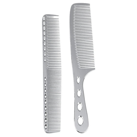 LULULION 2pcs Hair Comb For Hair Salon Aluminum Hair Combs For Oil Balance Men Women
