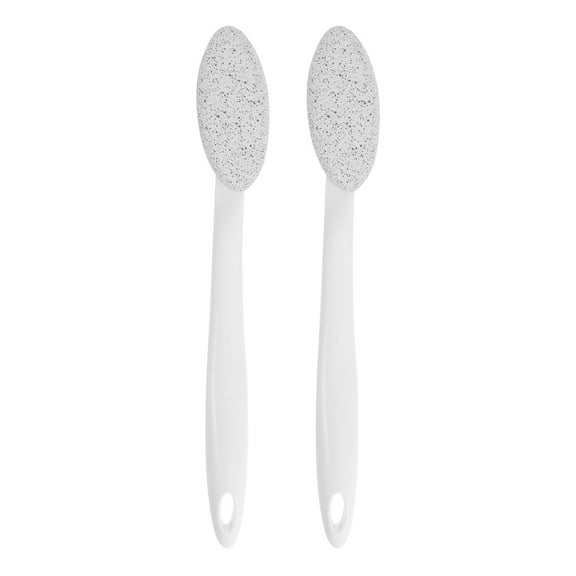 LULULION 2pcs Professional Foot Care Tools For Dead Skin Removal Long Handle White Color