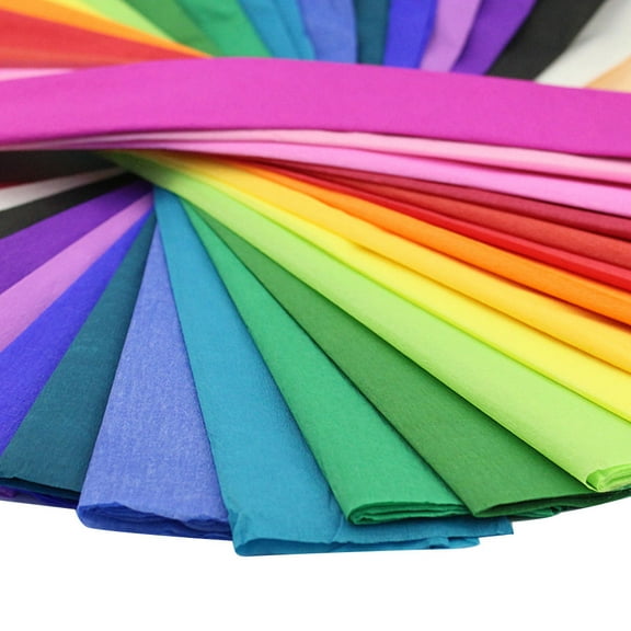 LULULION Crepe Paper Rolls Wrapping Paper Assorted Color 3 Packs