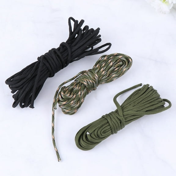LULULION Guy Ropes Braided Nylon Rope Green 3Pcs