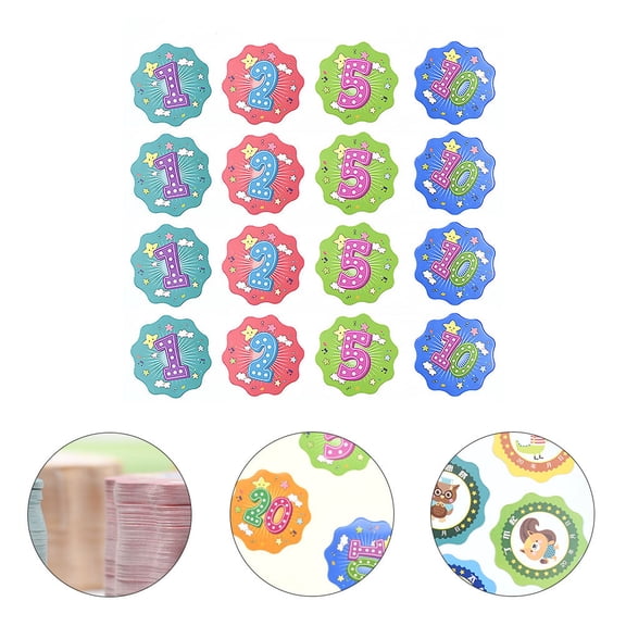 LULULION 300Pcs Flower Shape Scorecards Assorted Color Reward Stickers for Incentive Plans
