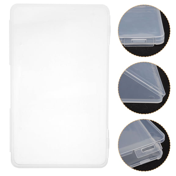 LULULION 3Pcs Clear Plastic Business Card Organizer Box for Storing Photos Cards and Accessories