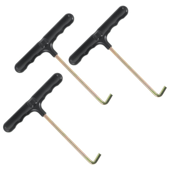 LULULION 3Pcs Black Shoe Lace Tightening Tools with Sturdy Plastic and Iron Handle Design