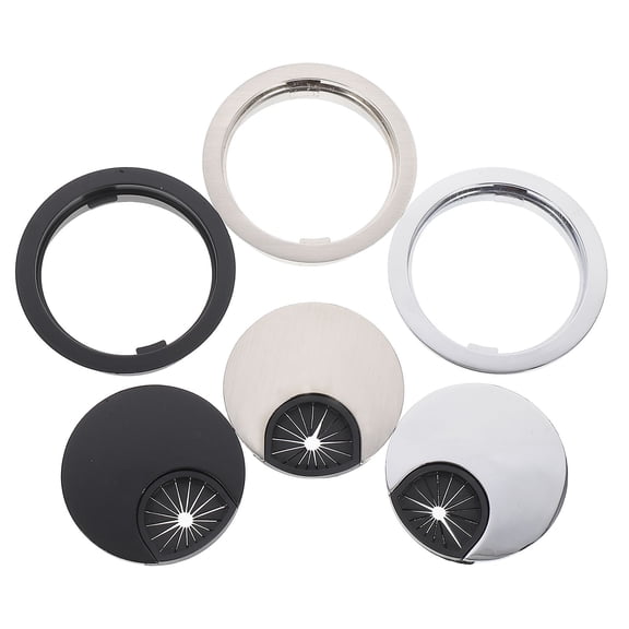 LULULION 3Pcs Desktop Cable Organizer Zinc Alloy Round Smooth Surface for Office Supplies