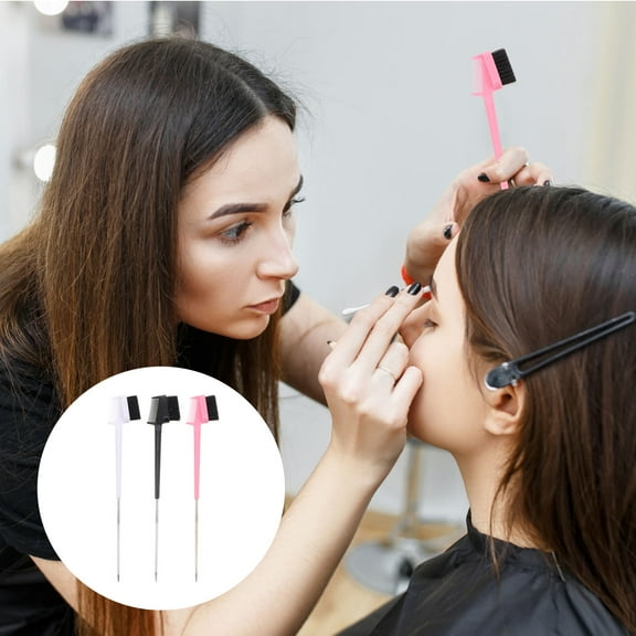 LULULION 3Pcs Double Sided Eyebrow and Eyelash Brush Comb Makeup Tool with Comfortable Bristles