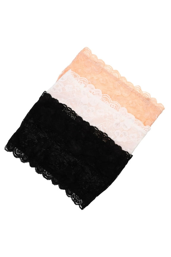 3Pcs Elastic Bandeau Tube Bra Seamless Strapless Design Assorted Color for Daily Use