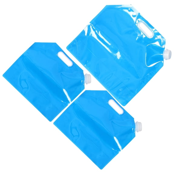 LULULION 3Pcs Portable Sky Blue Water Storage Bag Foldable Pe Material for Hiking Camping and Picnic