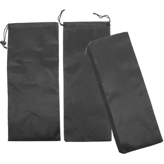 LULULION 3Pcs Reusable Black Bbq Tool Bags Organizer Zipper Pouches for Outdoor Storage