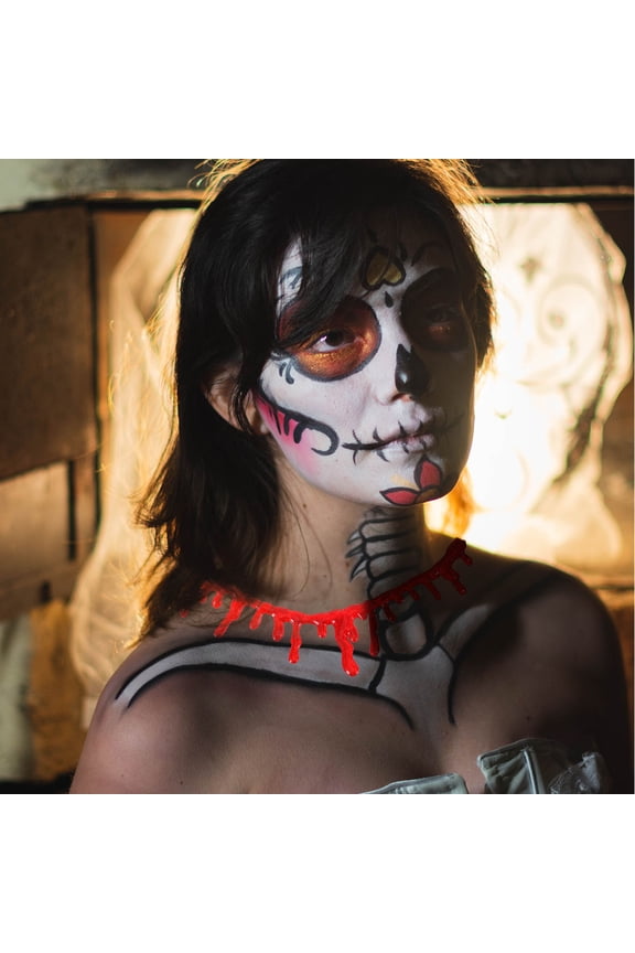 Party Horror Necklace Choker Plastic 3Pcs Red