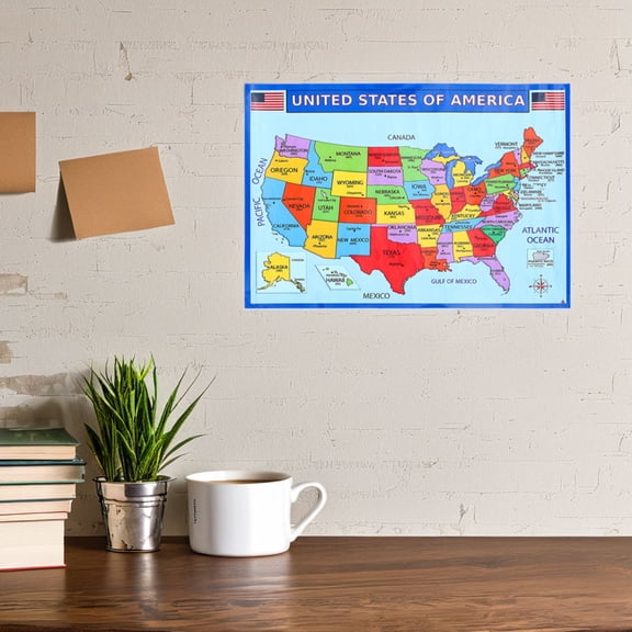 LULULION 3Pcs Usa Photo Map for Wall Art Assorted Color Artistic Design for Kids and Students