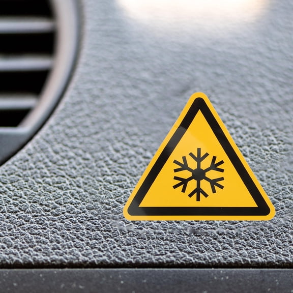 LULULION 3Pcs Yellow Low Temperature Warning Stickers Durable Equipment Safety Labels