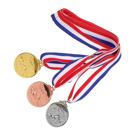 LULULION 3Pcs Metal Medals with Shiny Finish for Sports Awards and Competitions