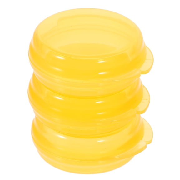 LULULION Pill Container Small Pill Holder Yellow 3pcs For Daily Use