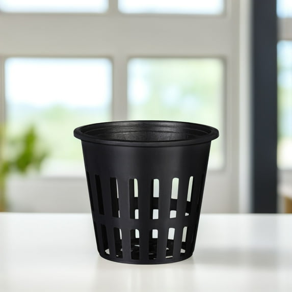LULULION 40Pcs Soilless Culture Planting Net Cup Black Plastic Flower Holder for Hydroponic Plants