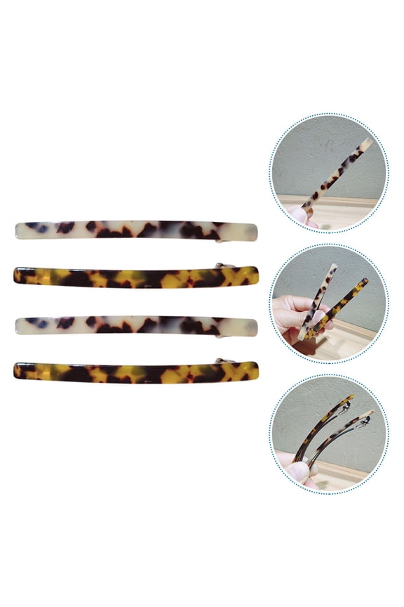 4PCS Hair Clips for Styling Beige Leopard Pattern Hair Decoration for Women