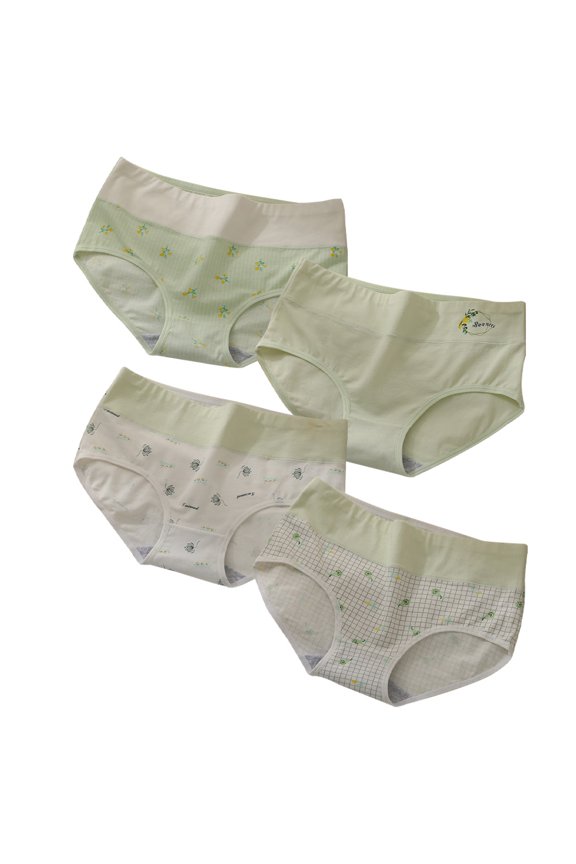 4Pcs Comfortable Briefs Women Cotton Assorted Color for Daily Use
