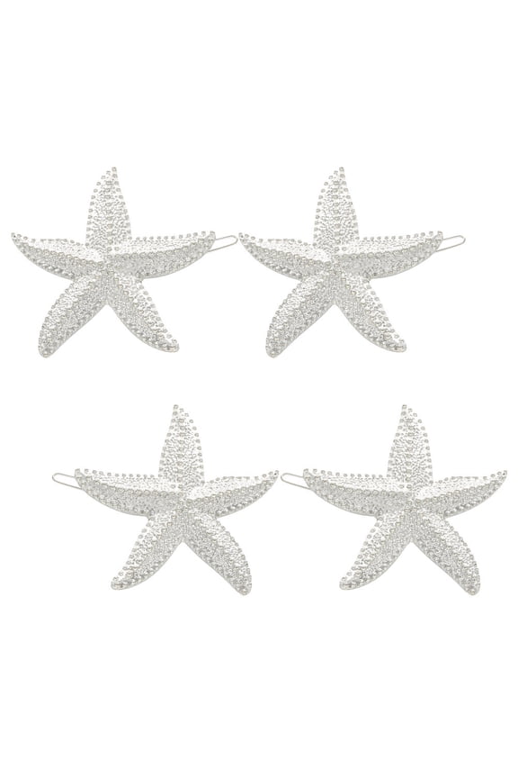 4Pcs Vintage Snap Hair Clips Alloy Silver Hair Holding Headdress for Women