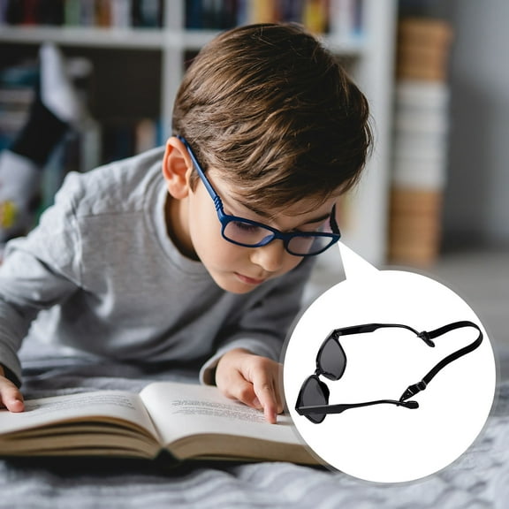 LULULION 4Pcs Portable Glasses Ear Strap Elastic Rope Black for Daily Use