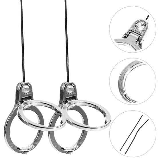 LULULION 4Pcs Mobile Phone Finger Ring Silver Stylish Phone Accessory with Smooth Surface